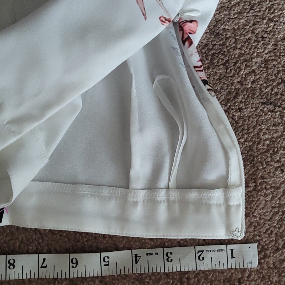 COPY - Crop pant wide leg white with flowers - Picture 7 of 10